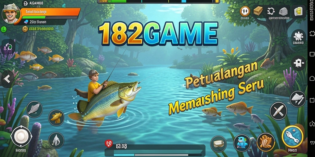 Screenshot utama 182GAME menunjukkan aksi memancing yang seru dan menyerukan.