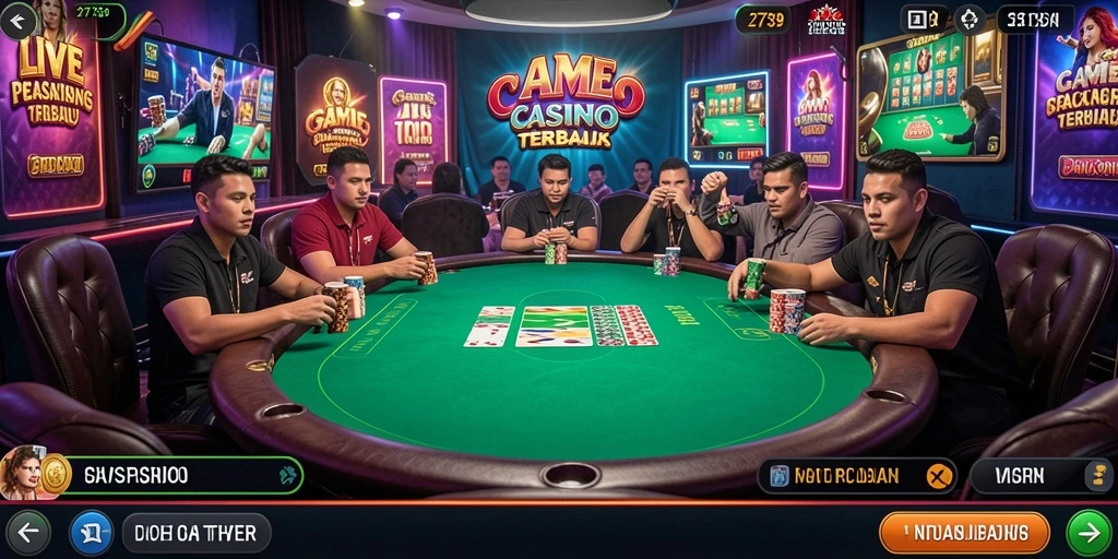 Screenshot gameplay Live Casino di aplikasi 2739 dengan dealer langsung.