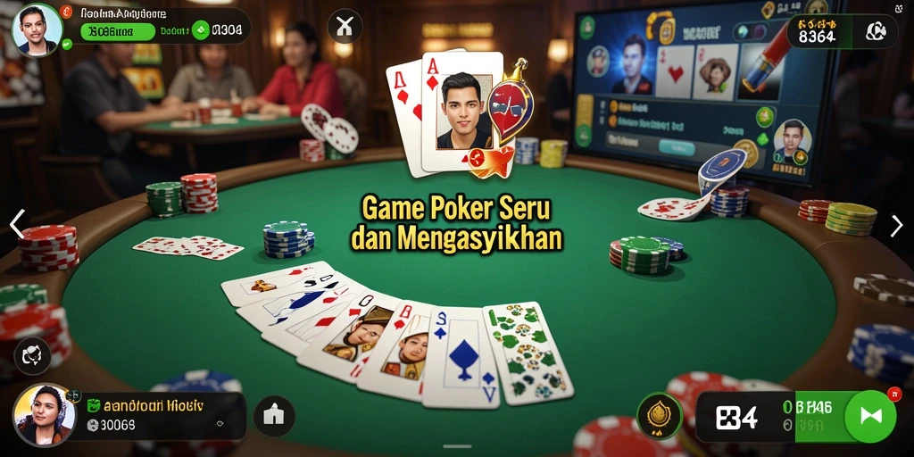 Tampilan gameplay seru dalam aplikasi poker 8364.