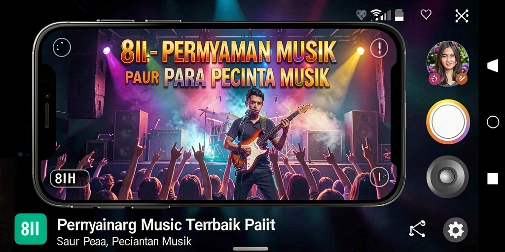 Screenshot utama 8II menampilkan gameplay musik yang menarik dan interaktif.