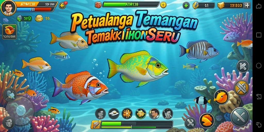 Screenshot gameplay ATM138 menampilkan aksi seru menembak ikan.