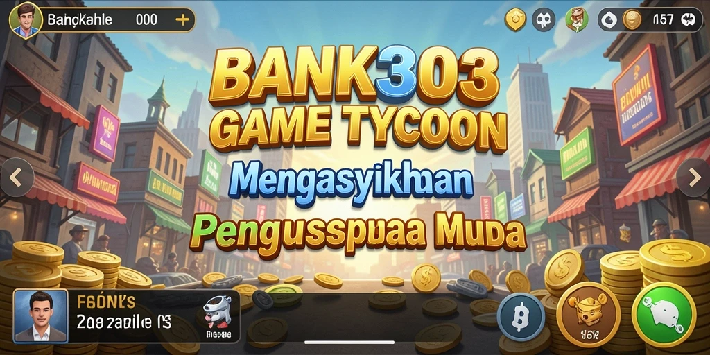 Tampilan gameplay BANK303 yang menarik dengan berbagai elemen bisnis.