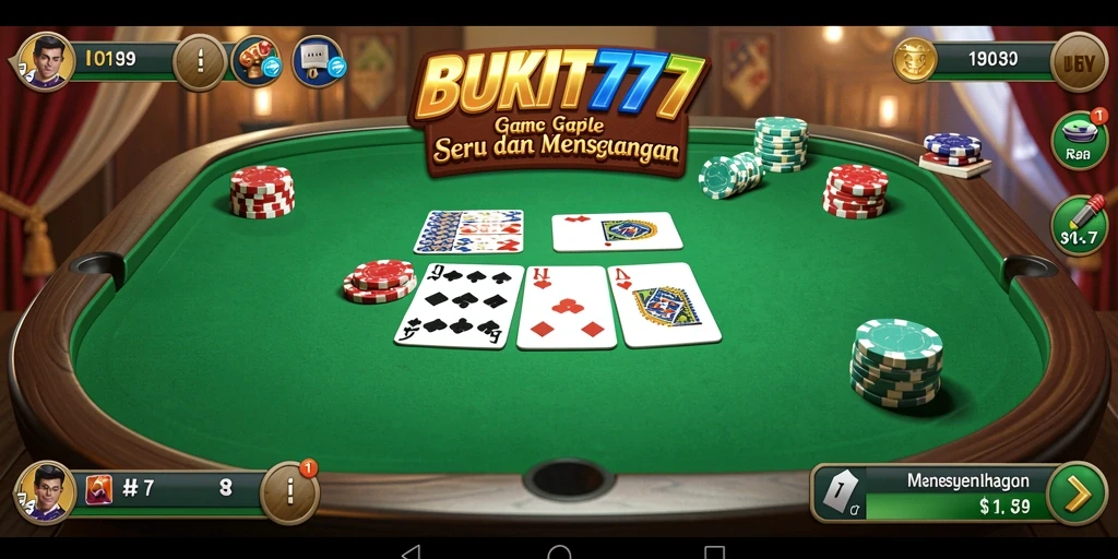 Tampilan gameplay BUKIT777 yang menarik saat bermain Gaple.