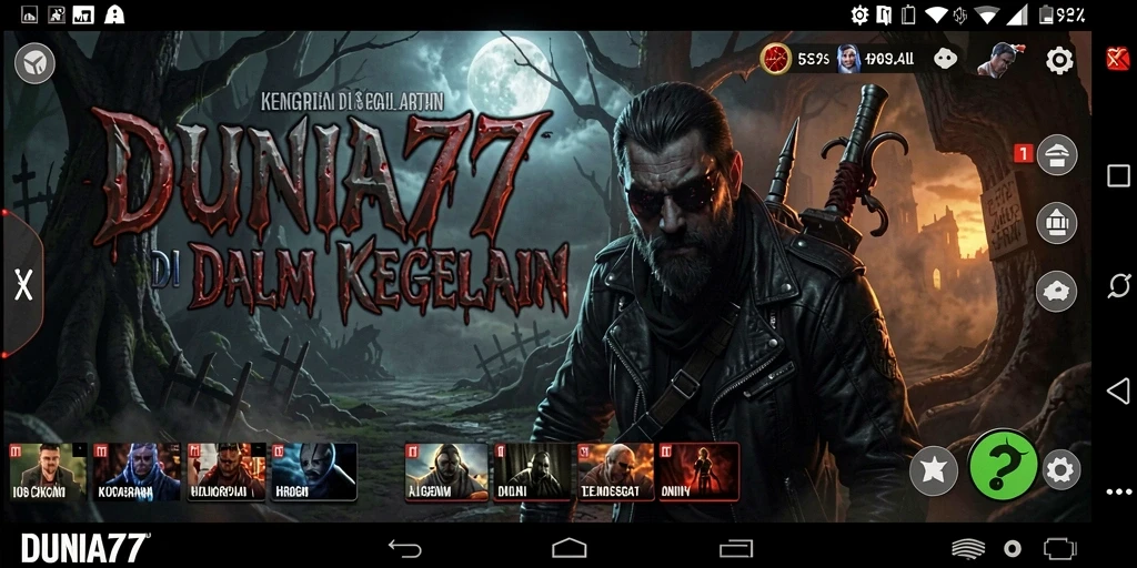 Screenshot gameplay DUNIA77 menampilkan suasana Horror yang menegangkan.