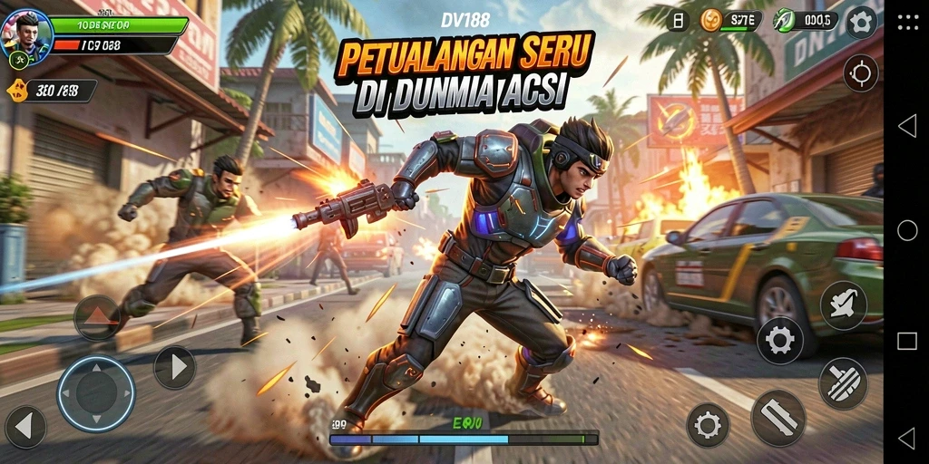 Tangkapan layar utama DV188 menampilkan aksi mendebarkan dalam pertempuran.
