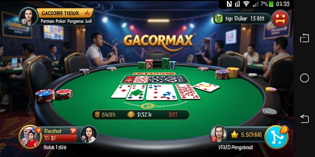 Tampilan menarik dari gameplay Poker di GACORMAX.