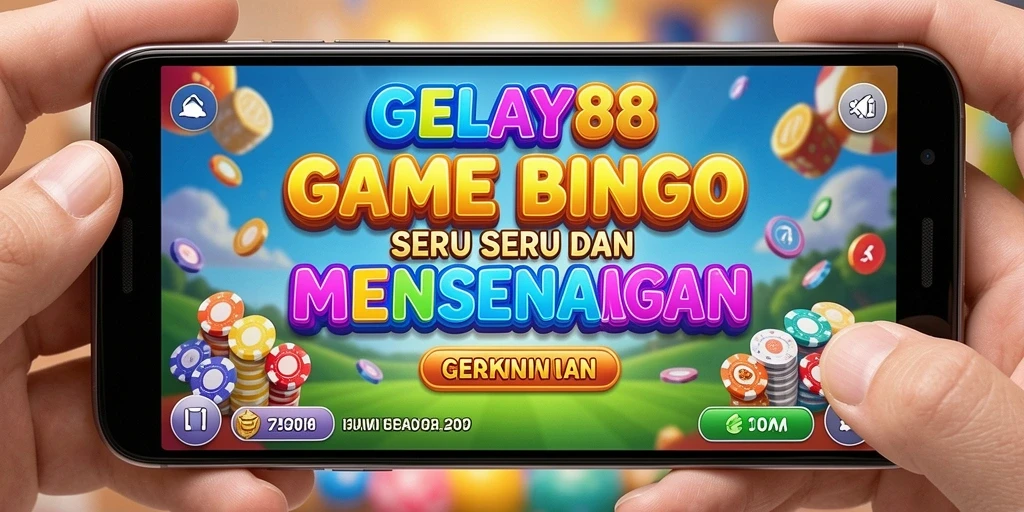 Screenshot utama GELAY88 menampilkan gameplay Bingo yang penuh warna.