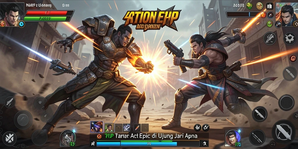 Tampilan aksi mendebarkan dalam game HARAPJP dengan pertarungan intens.