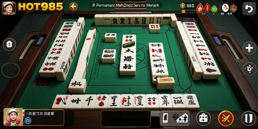 Screenshot gameplay HOT985 menampilkan aksi seru dan strategi dalam permainan Mahjong.
