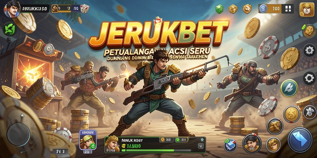Tampilan aksi seru dalam gameplay JERUKBET yang mendebarkan.