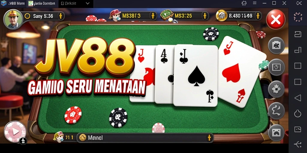 Tampilan gameplay menarik dalam JV88 dengan dominasi permainan domino.
