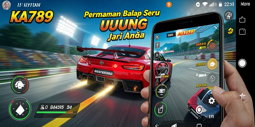 Tampilan gameplay seru dari KA789 dengan aksi balap yang mendebarkan.