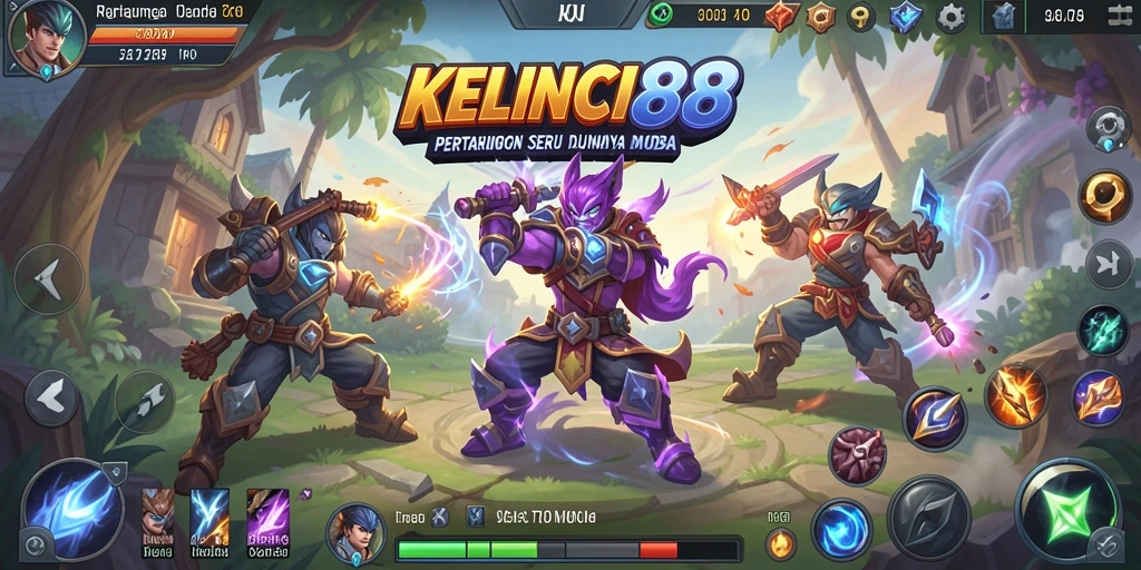 Tampilan gameplay KELINCI88 saat intens pertempuran di arena.