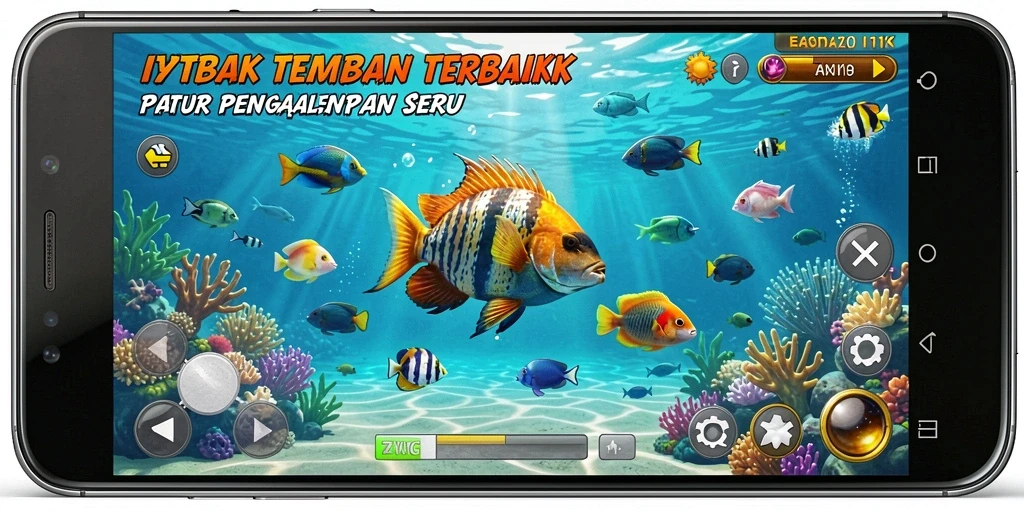Screenshot L777 menampilkan gameplay seru memancing ikan.
