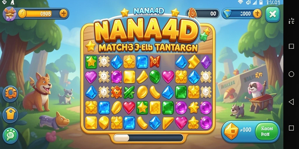 Tampilan gameplay seru dan berwarna dari NANA4D.