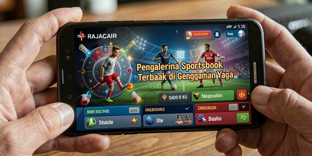 Tampilan gameplay RAJACAIR yang menampilkan fitur Sportsbook terkini.