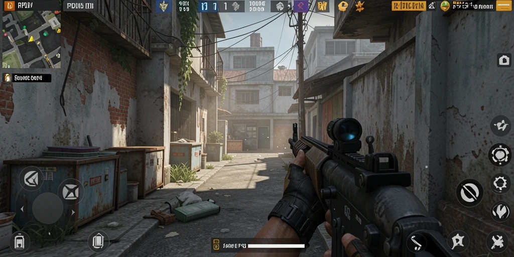 Tampilan menegangkan dari gameplay RPIDWIN dengan aksi tembak-menembak intens.