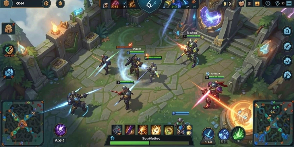 Tampilan gameplay seru dengan aksi MOBA yang memukau.