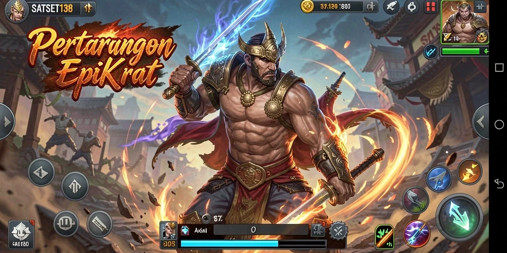 Screenshot dari gameplay SATSET138 memperlihatkan pertarungan mendebarkan di arena.