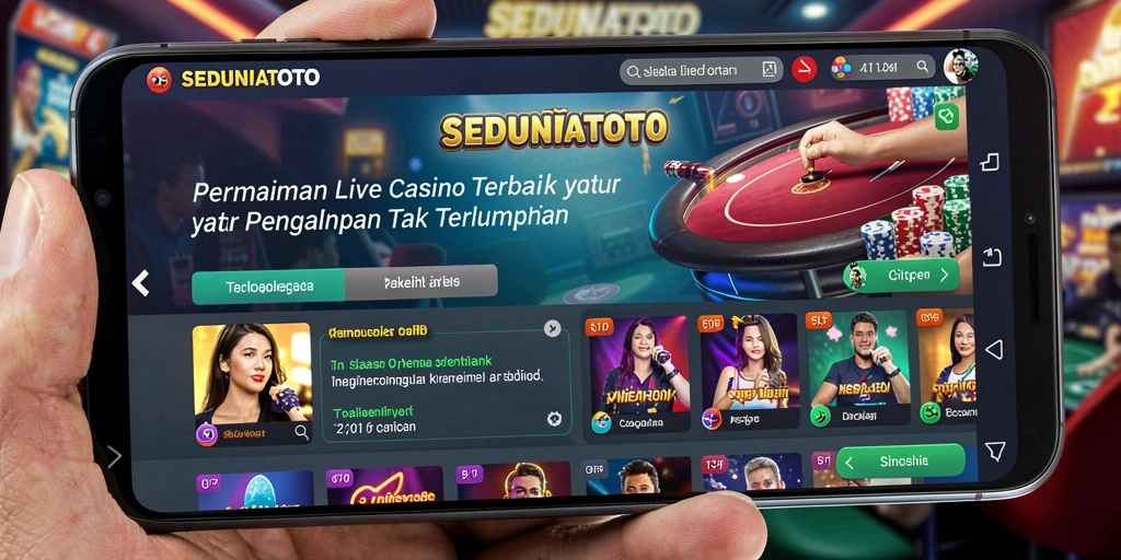 Tampilan gameplay Live Casino yang menarik di SEDUNIATOTO.