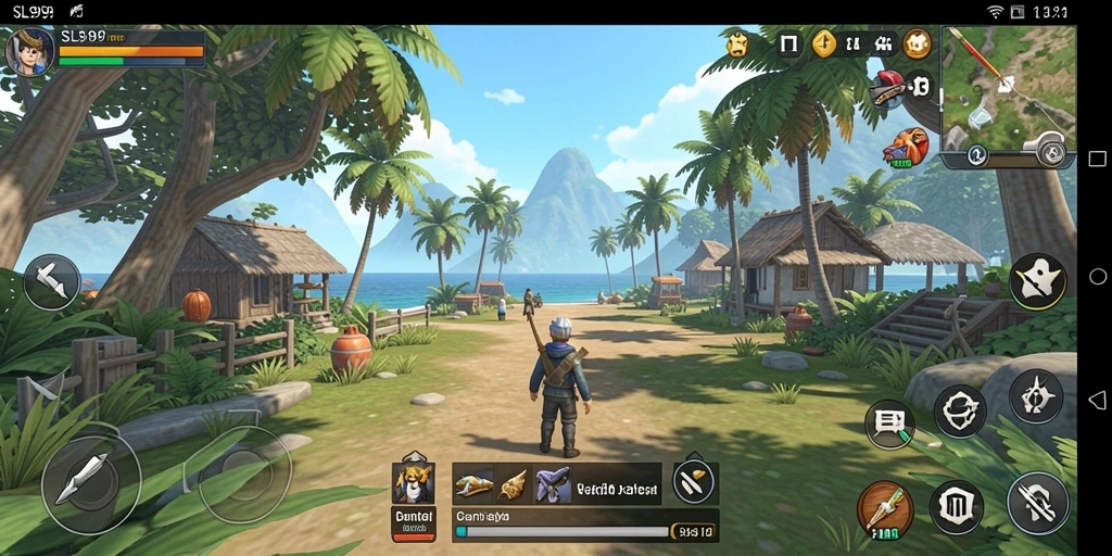 Tampilan gameplay SL999 yang ceria dan penuh warna.