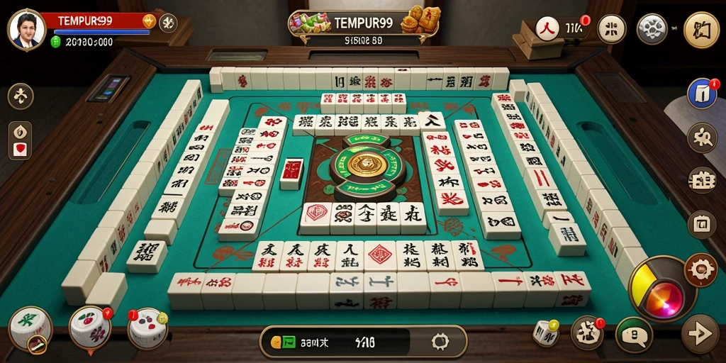Tampilan gameplay Mahjong yang seru dan interaktif di TEMPUR99.