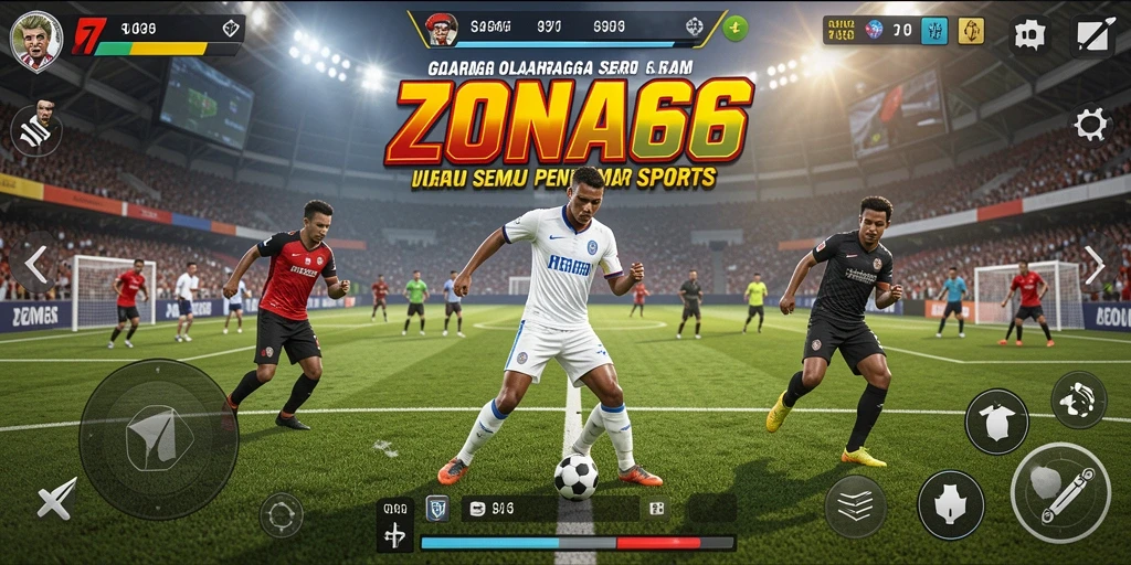 Screenshot gameplay ZONA66 menampilkan aksi seru dalam olahraga.