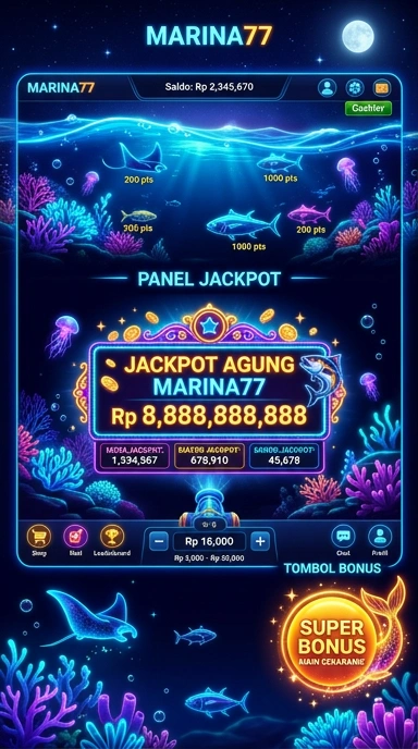 Tampilan utama aplikasi marina77 yang menarik.